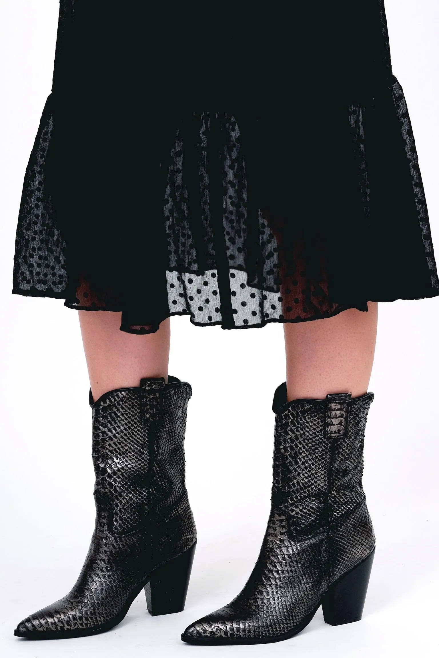 Black Snake Skin Boots