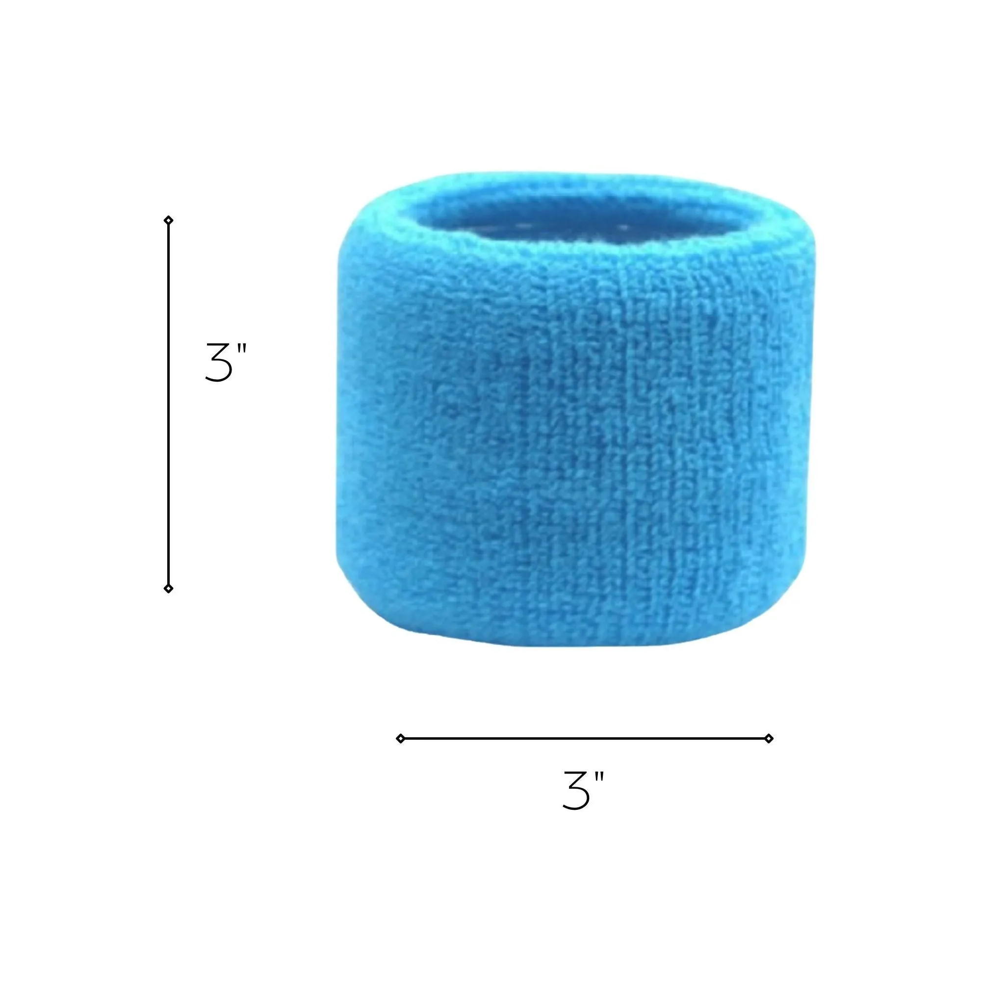 Teal Wrist Sweatbands - 6 Pack