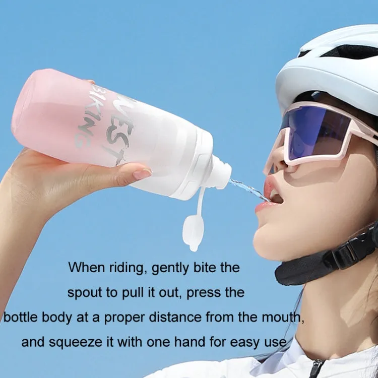WEST BIKING 750ML Bicycle Water Bottle Portable Outdoor Cycling Water Cup, Color: White Pink Gradient