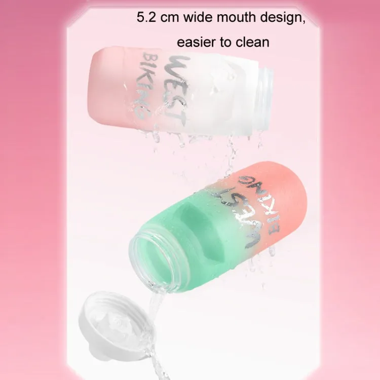 WEST BIKING 750ML Bicycle Water Bottle Portable Outdoor Cycling Water Cup, Color: White Pink Gradient