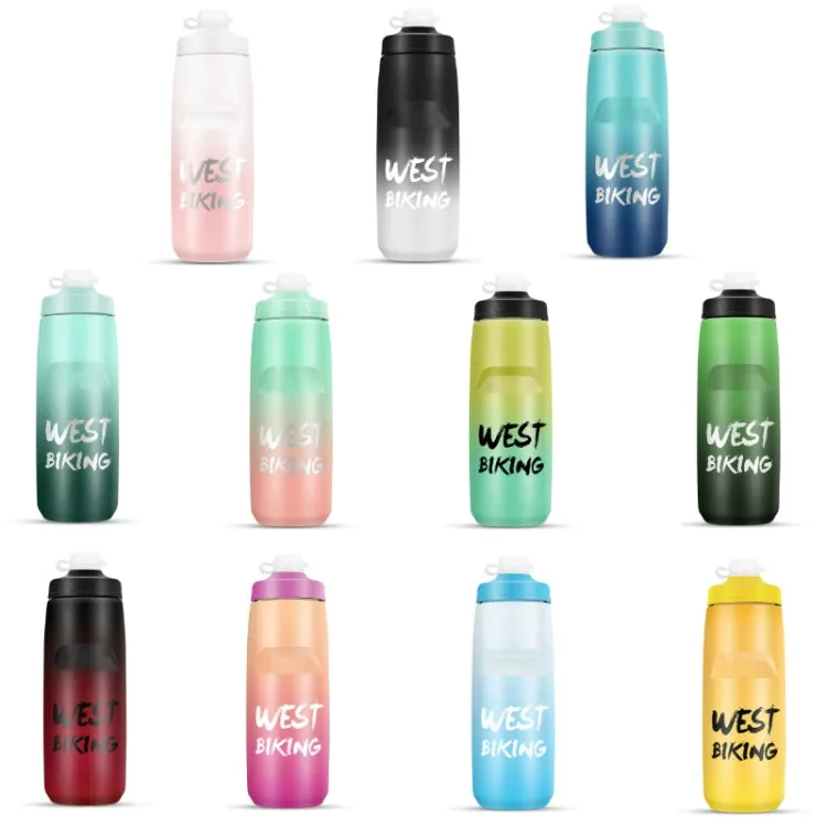 WEST BIKING 750ML Bicycle Water Bottle Portable Outdoor Cycling Water Cup, Color: White Pink Gradient