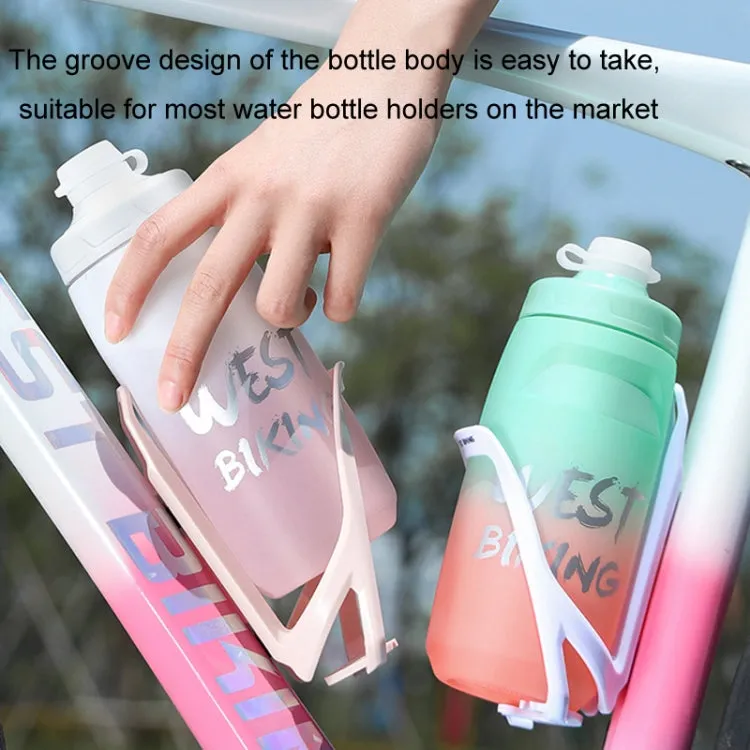 WEST BIKING 750ML Bicycle Water Bottle Portable Outdoor Cycling Water Cup, Color: White Pink Gradient